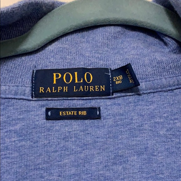 Light/French Blue Polo Half Zip Size 2XB - Picture 4 of 5